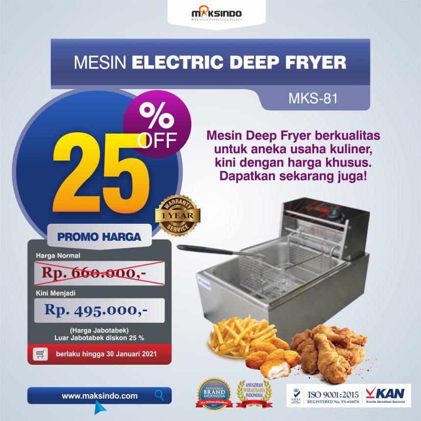 Jual Mesin Deep Fryer Listrik MKS-81B di Palembang