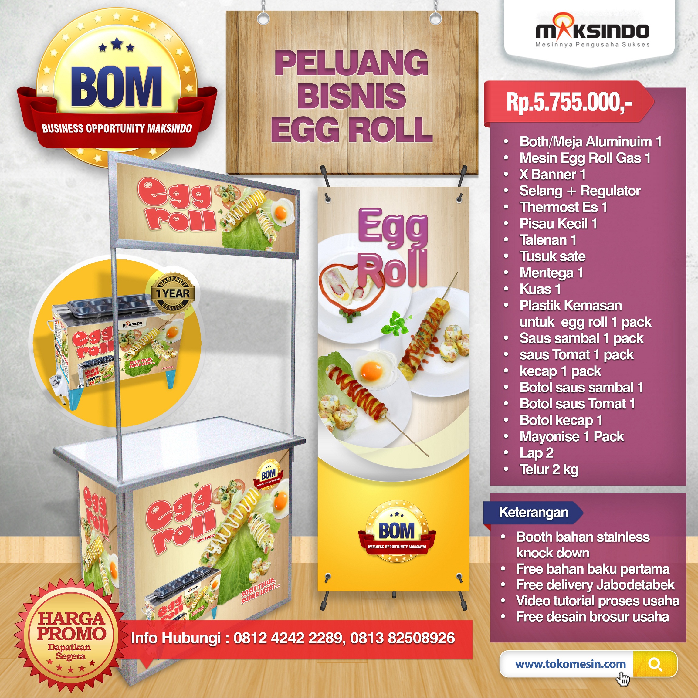 Paket Usaha Egg Roll Gas Program BOM