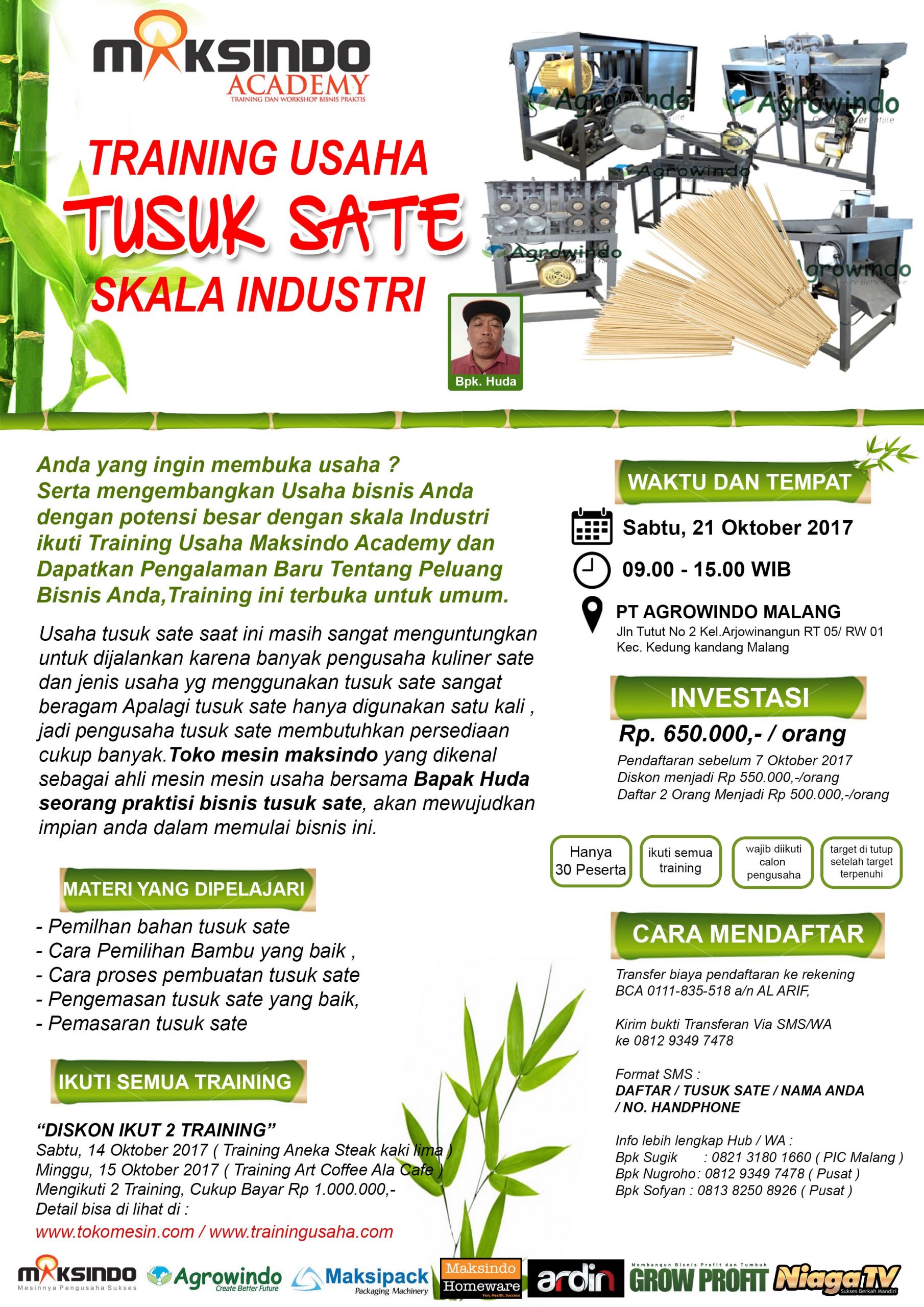 Training Usaha Tusuk Sate, 21 Oktober 2017