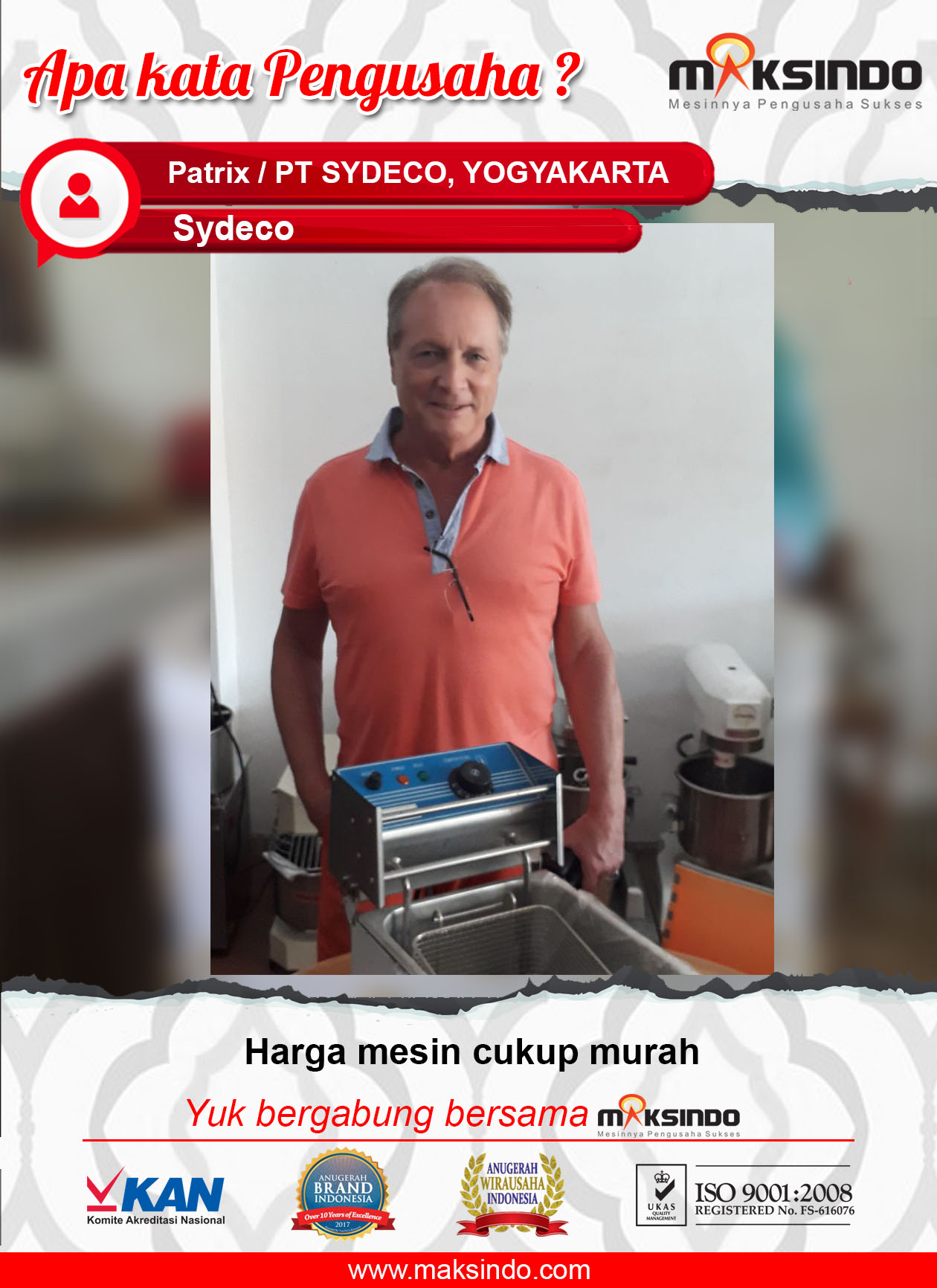 PT Sydeco : Mesin Deep Frying Maksindo Harga Cukup Murah