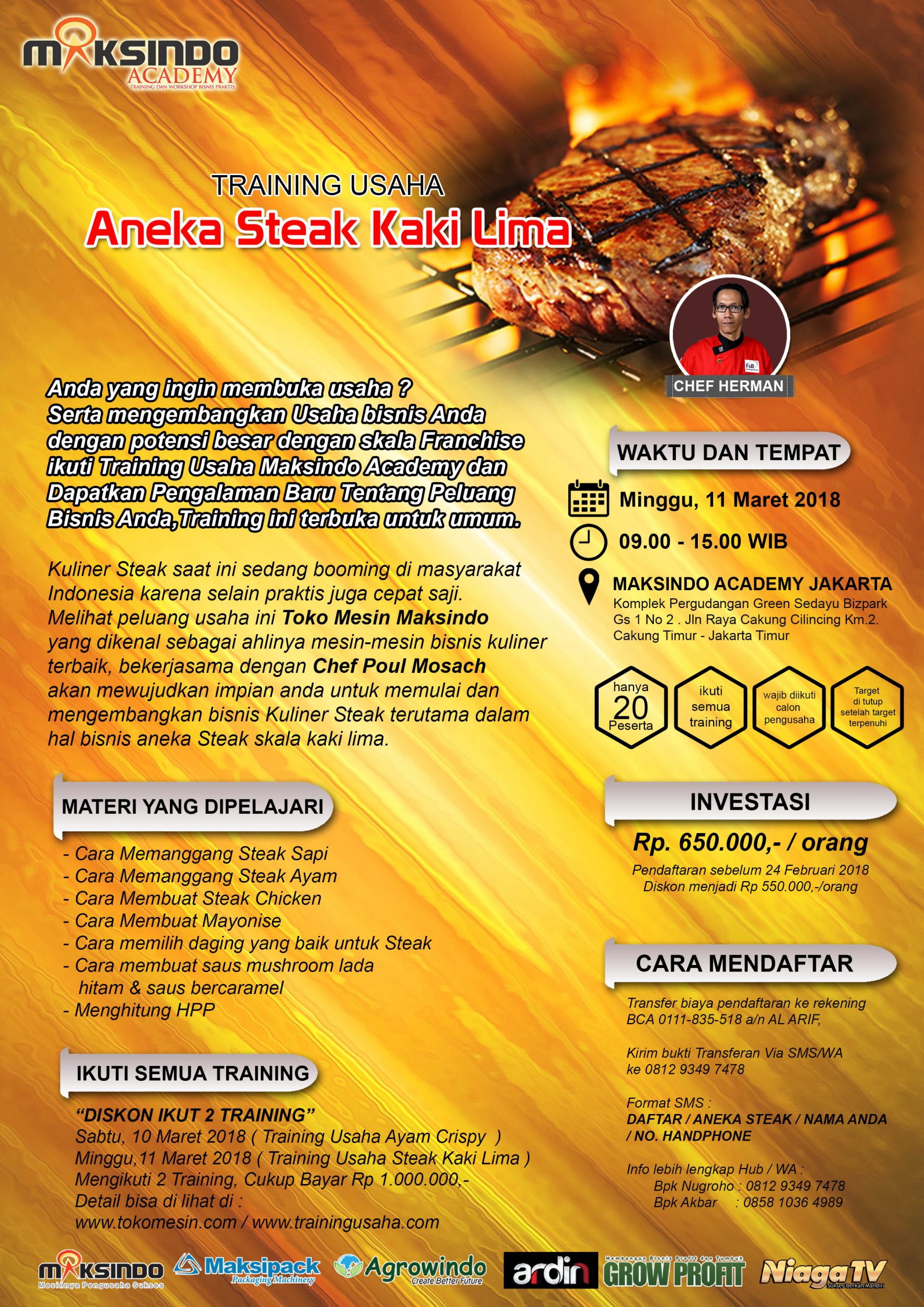 Training Usaha Aneka Steak Kaki Lima, 11 Maret 2018