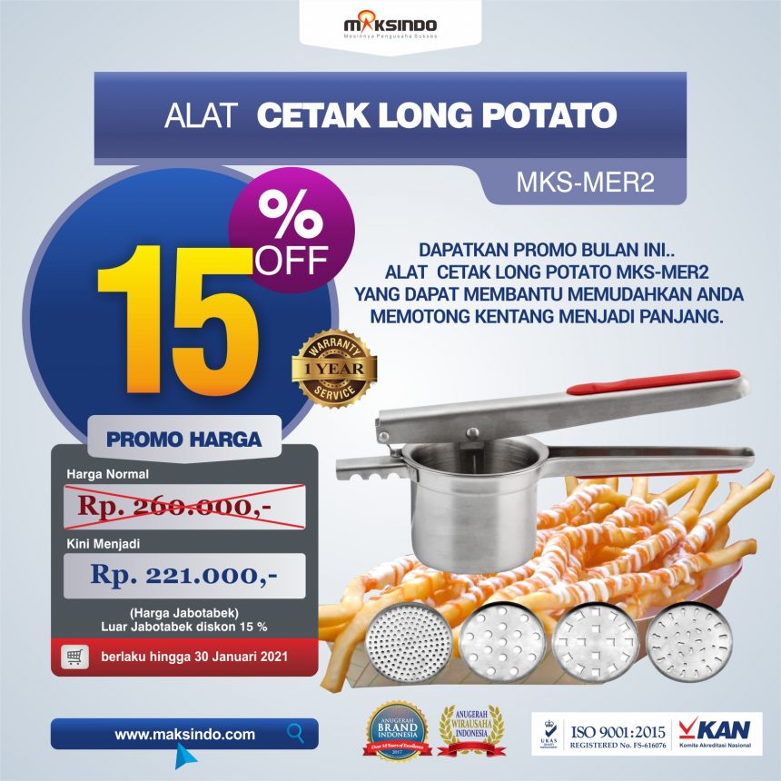 Jual Alat Cetak Long Potato MKS-MER2 di Palembang