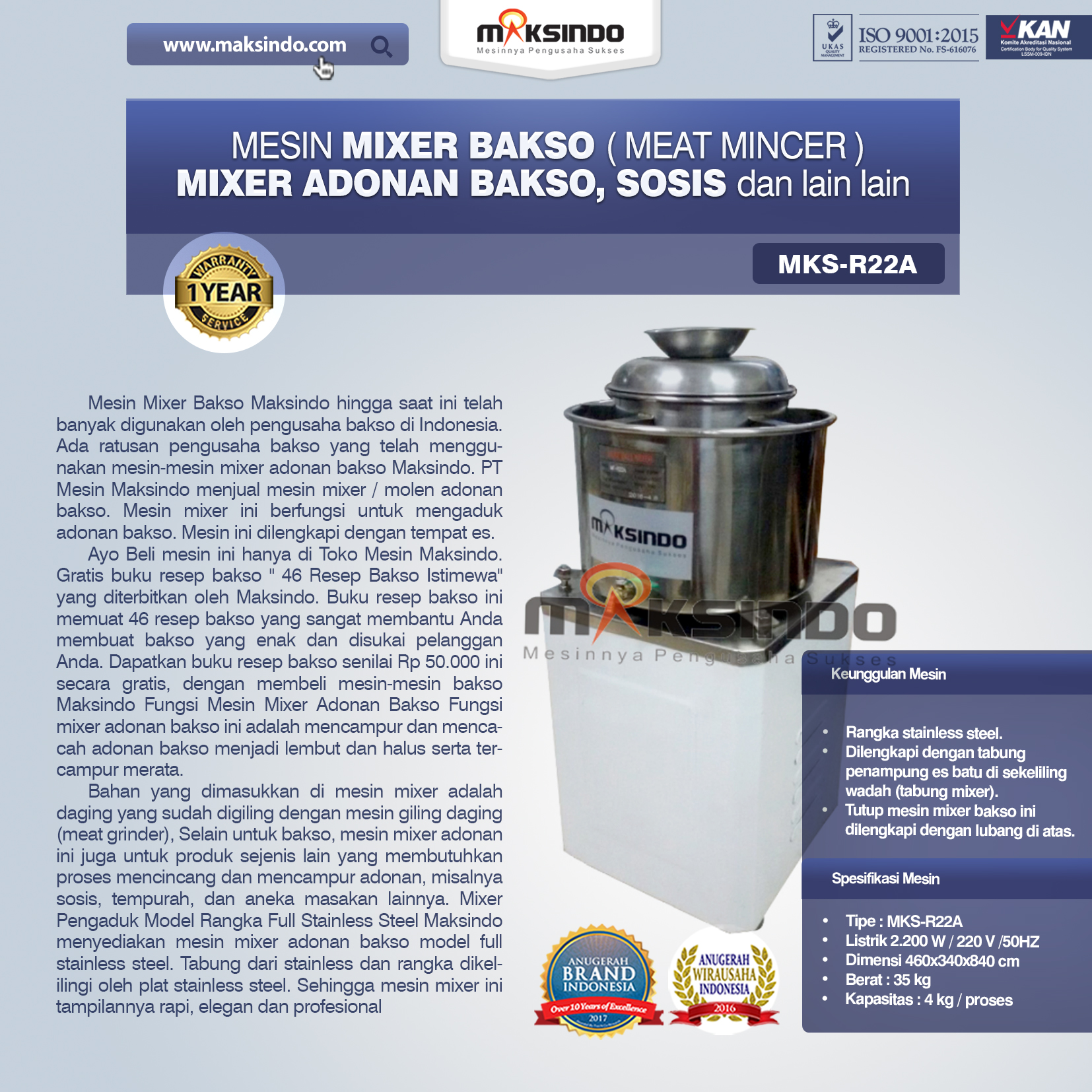 Jual Mesin Mixer Bakso di Palembang