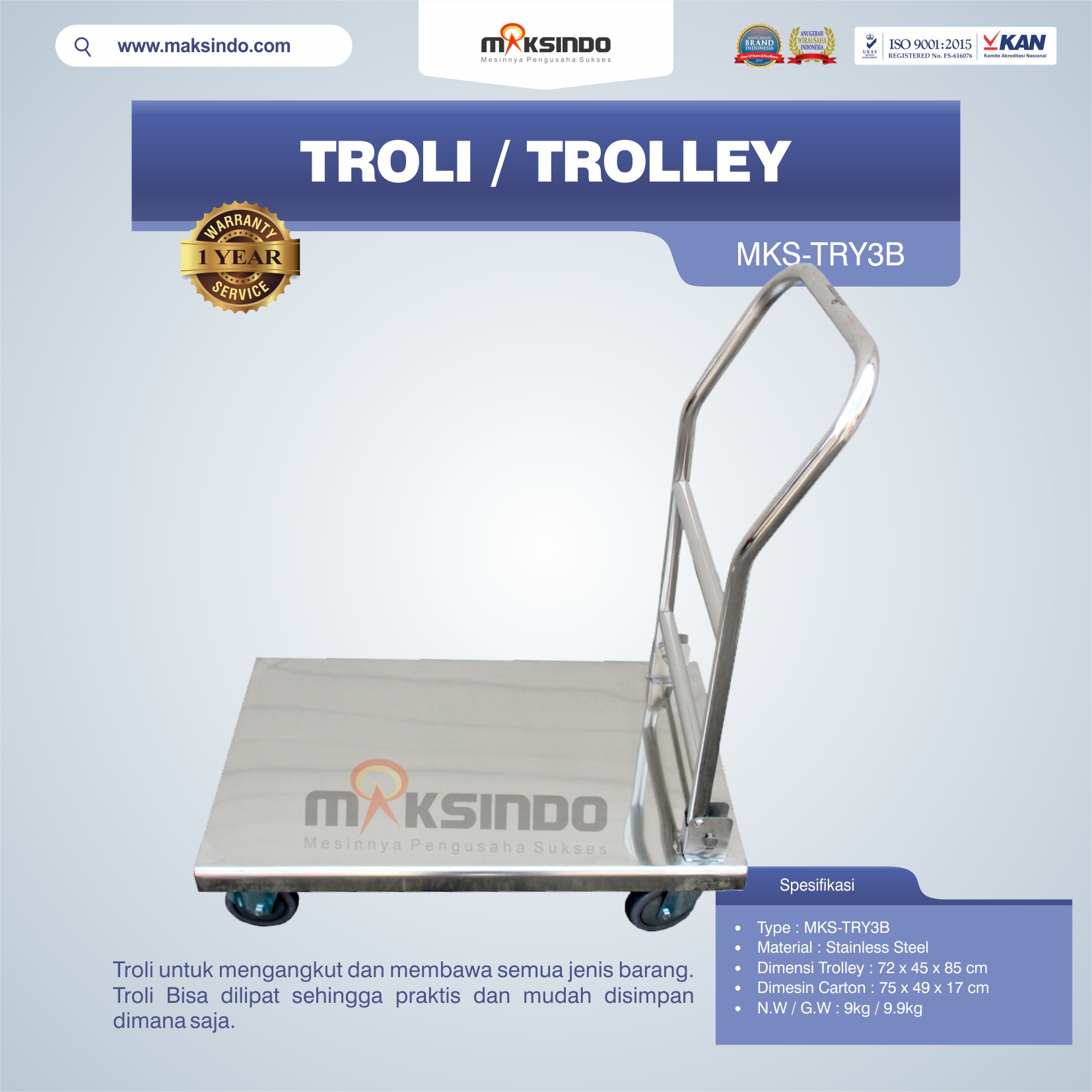 Jual Troli/Trolley MKS-TRY3B di Palembang